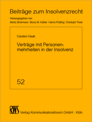 cover image of Verträge mit Personenmehrheiten in der Insolvenz